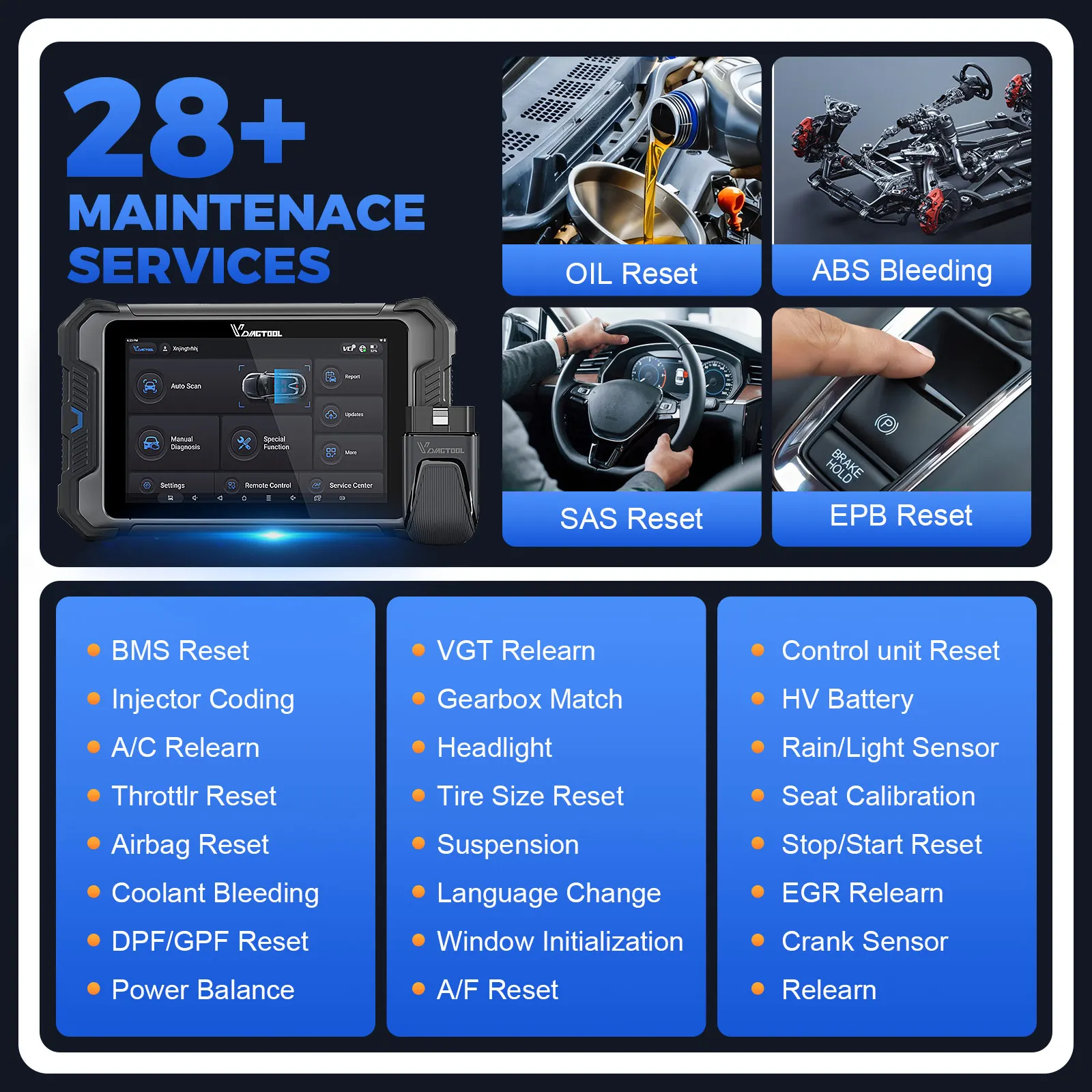 VDIAGTOOL VD80 BT LITE Car Diagnostic Tool Wireless Key Programming OBD2 Scanner 28+ Resets ECU Coding Bi-directional CANFD DOIP 6
