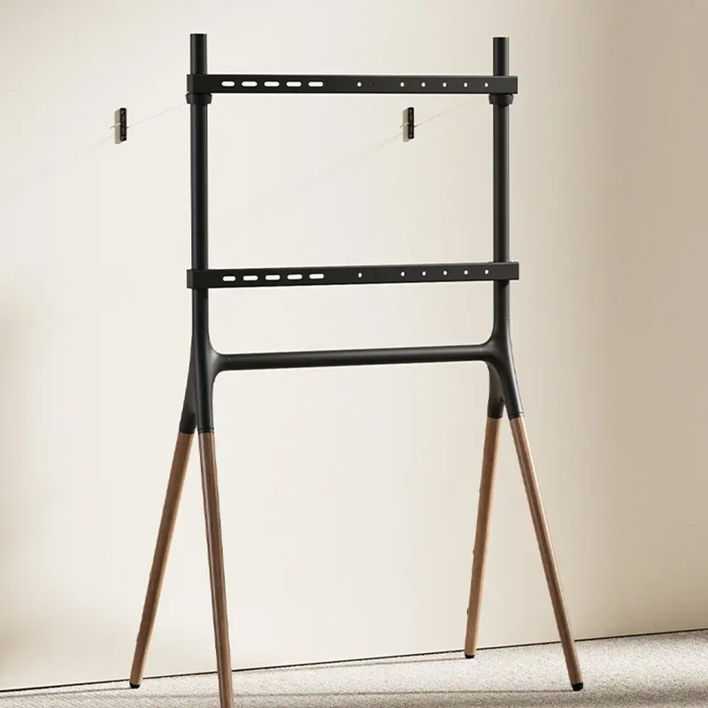 Luxury Floor TV Stand Wood Large Size Home TV Holder Metal Removable Living Room Decoration 42-75 Inches Magazine Rack Gift