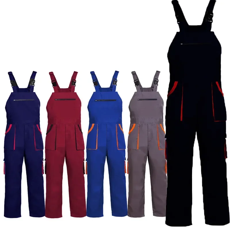 

Pockets Size Uniform Multi Cargo Pants Women Mens Bib Work Protective Strap Clothing Sleeveless Plus Overalls Coveralls Jumpsuit