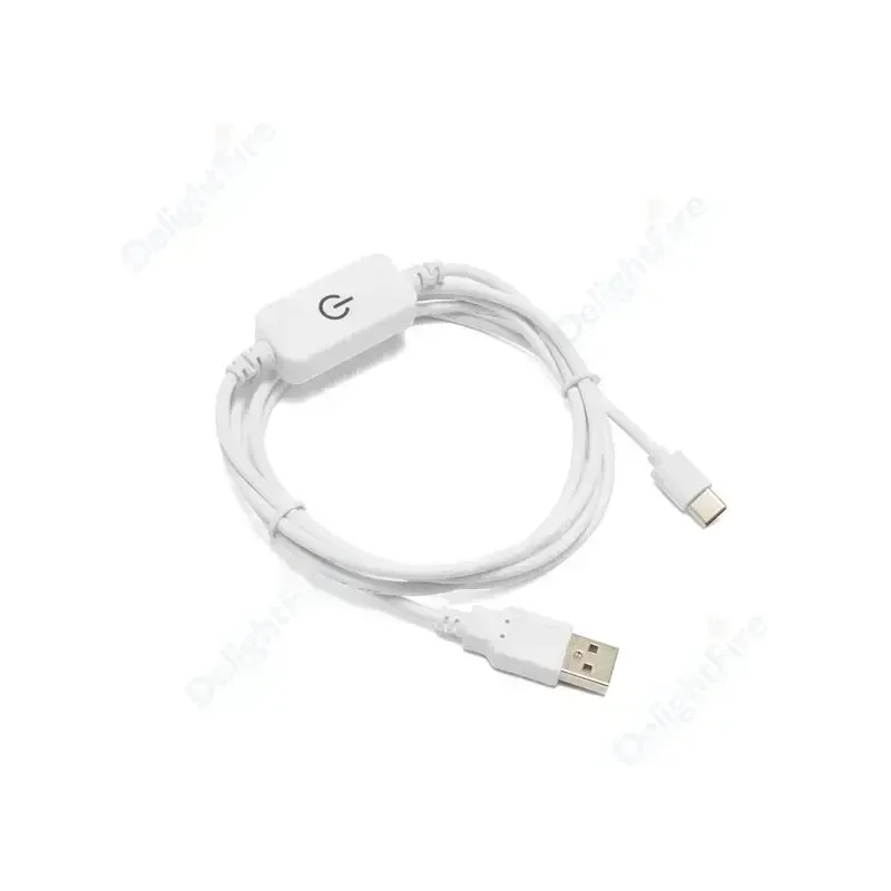 터치 조광기 컨트롤러 스위치가 있는 USB 플러그-C 타입 전원 케이블, 단색 LED 스트립, 책상 램프 선풍기, 5V 3A USB 커넥터