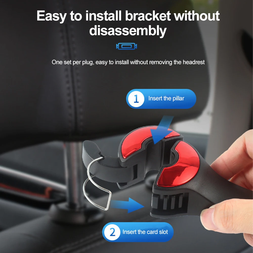 Porta Cellulare Auto Sedile Posteriore Car Back Seat Hooks 2 Pezzi Car Headrest Hidden Hook Gancio Borsa Gruccia Appendiabiti Auto Ganci Borse Poggiatesta per Auto per Borsette Vestiti Ombrelli