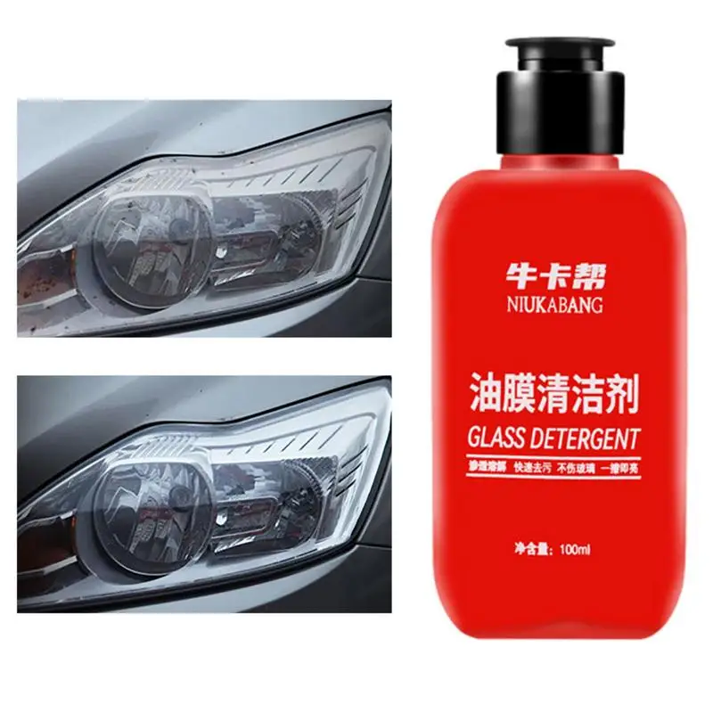 

Windshield Cleaner For Car 100ml Auto Windshield Oil Film Remover Gentle Cleaning Liquid For Water Stains Stickers Universal