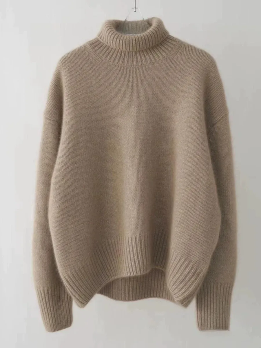 Cashmere Sweater Turtleneck 100% pure women's loose thickened autumn and winter wool jumper lazy base