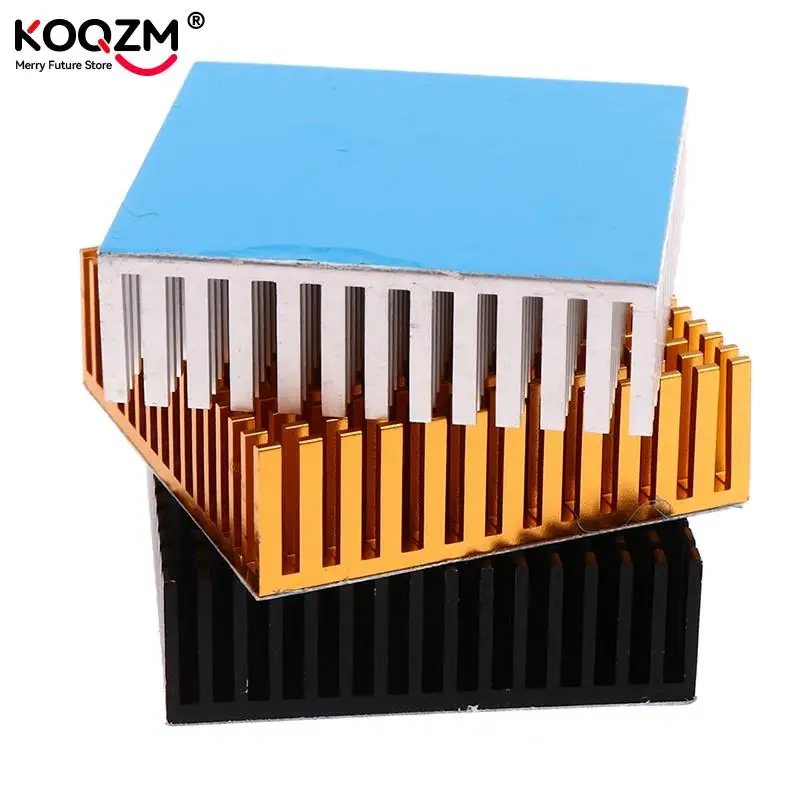 Dissipador de Calor de Alumínio Dissipador de Calor do Radiador Cooler para Chip Eletrônico ic Led Computador com Fita Condutora Térmica 50x50x15 mm - Imagem 6