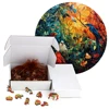 Mysterious Cute Animals Wooden Puzzle For Adults Wooden Crafts Colorful And Round Shaped Animal Puzzle Wood Craft Toys For kids 5