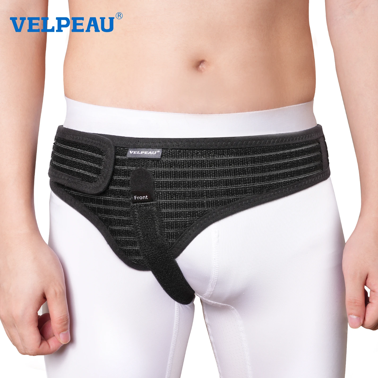 VELPEAU Umbilical Hernia Belt Truss For Single Inguinal Pain Relief Sport Hernia Support Adjustable Recovery Strap For Men and Women