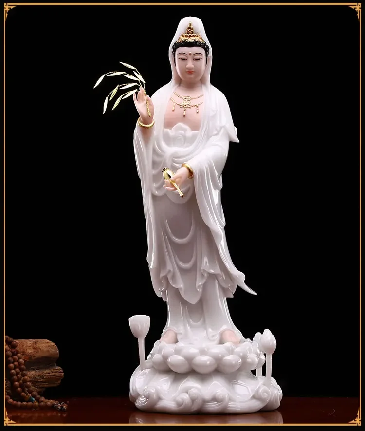 Description Picture 3 of item48cm large high grade Goddess jade Guan yin PUSA Avalokitesvara buddha statue Asia HOME safety protection FENG SHUI Sculpture