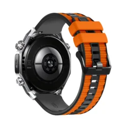 Two - Tone Silicone Strap 22mm - Premium Watchband Bracelet for 22mm (Black Orange)