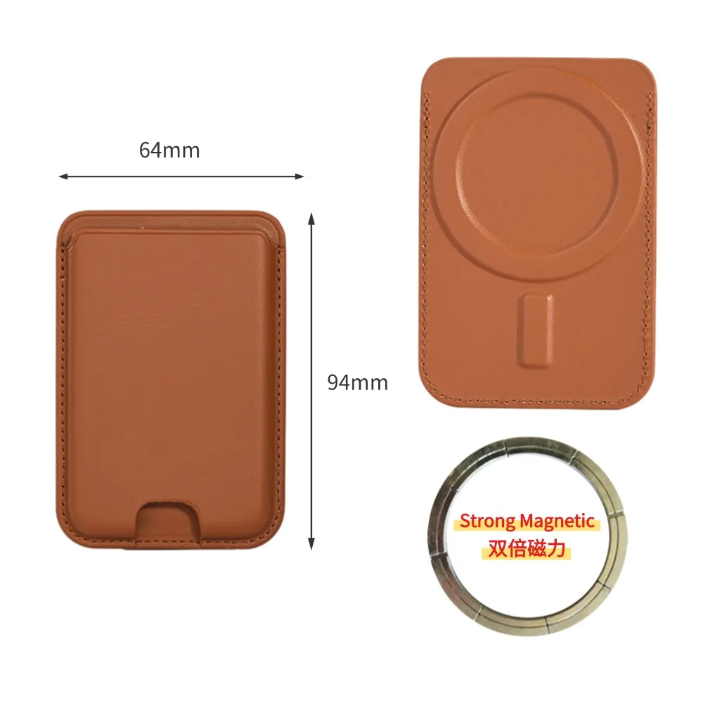 Magnetic Leather Wallet Card Holder with Bank ID Slot