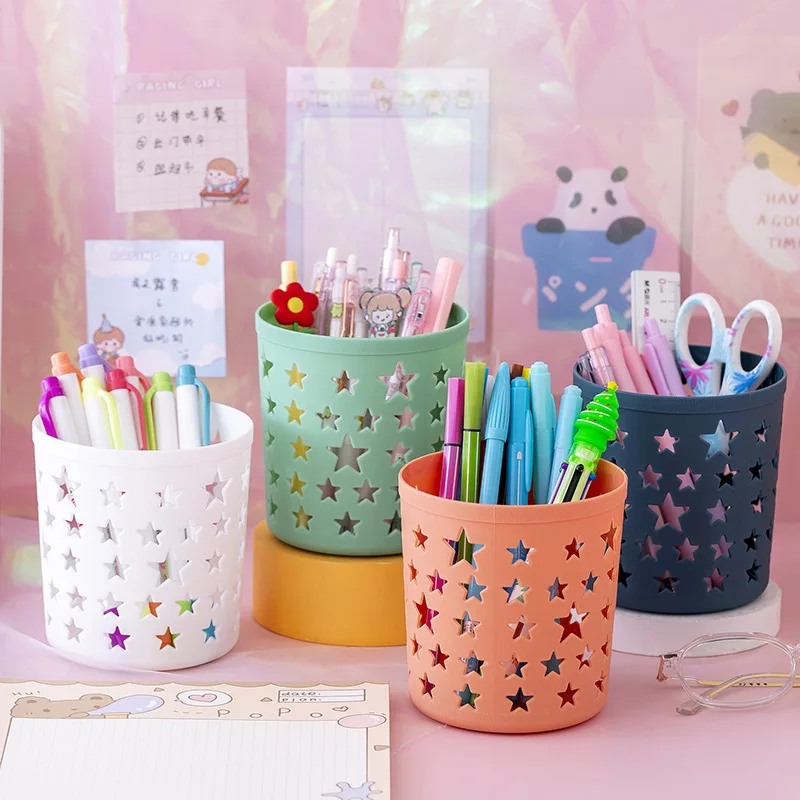 

Creative Cute Star Pen Holder Female Student Desktop Multifunctional Children's Stationery Storage Box Pen Box Large Capacity