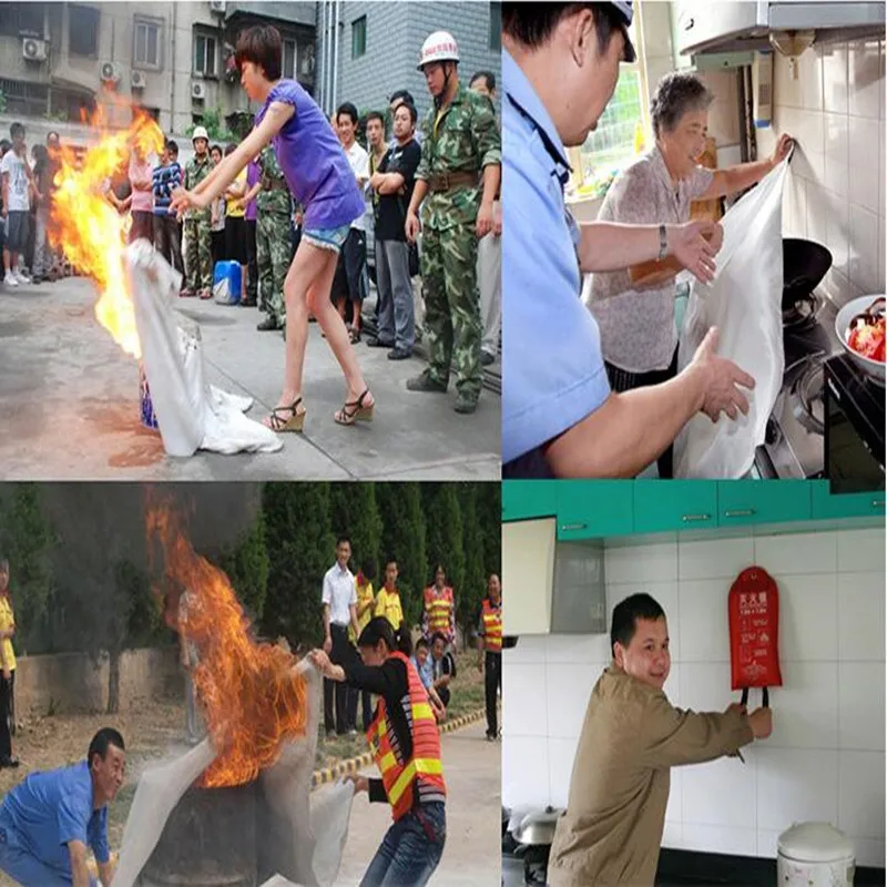 1M x 1M Fire Blanket Fiberglass Fire Flame Retardant Emergency Survival Shelter Safety Cover Emergency Blanket