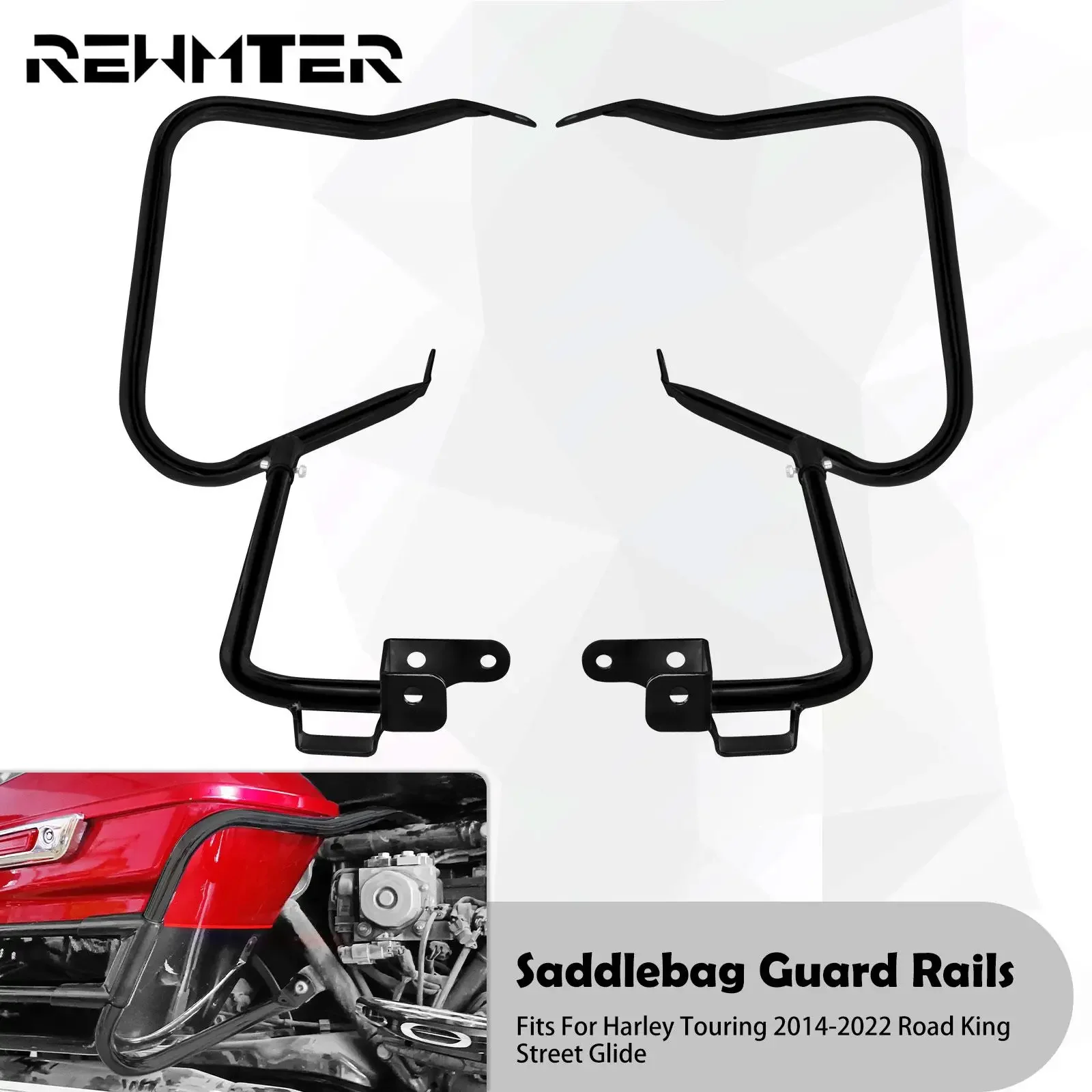 Motorcycle Rear Saddlebag Bracket Guards Support Bars Kit For Harley Touring Electra Street Glide Road King FLHT 2014-motorcycle accessories