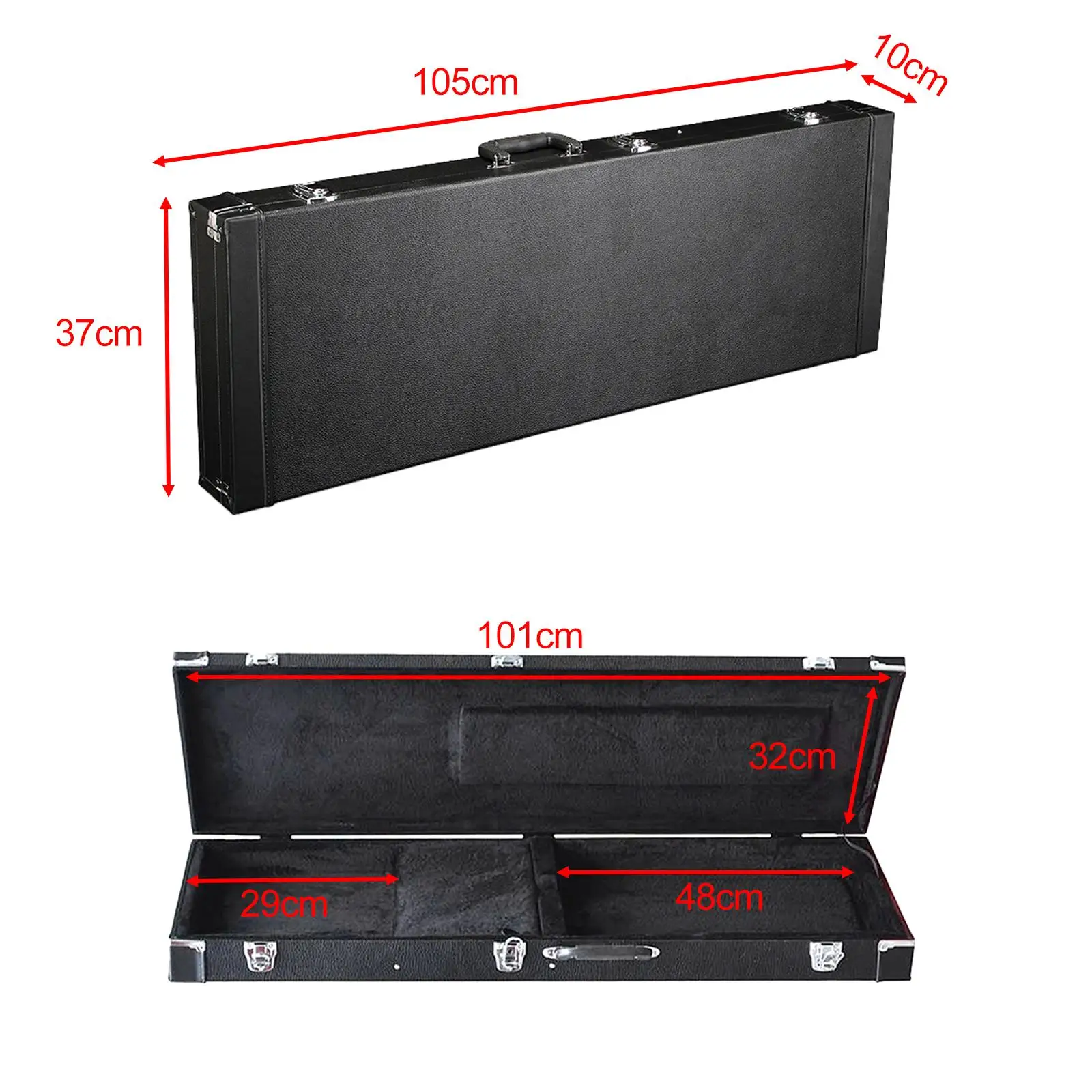 Electric Bass Guitar Case Portable for Storing Accessories Strings Tuner Capos
