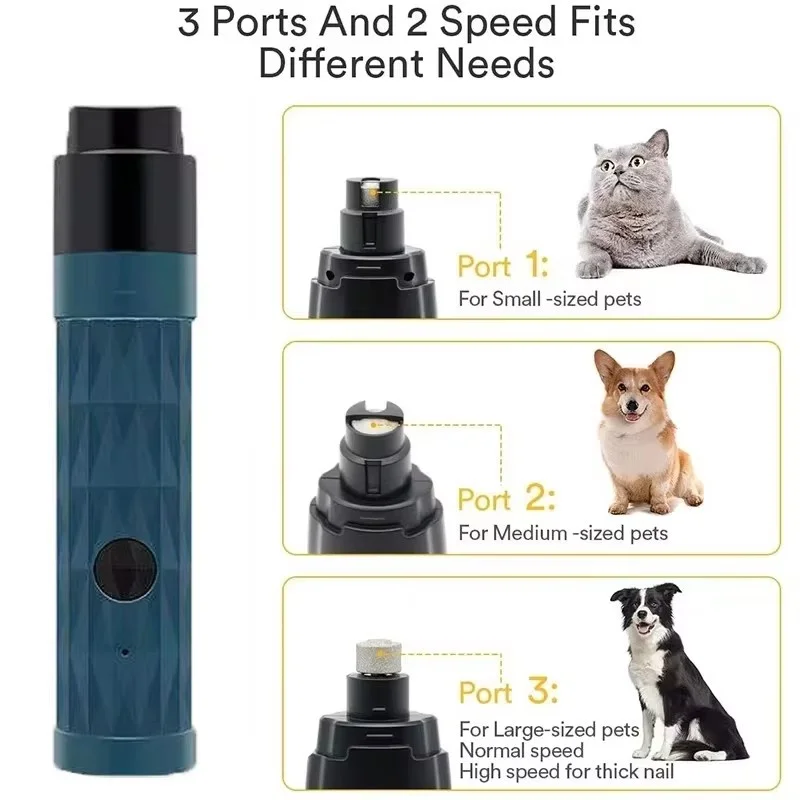 New Electric Dog Nail Clippers Pet Claws Cutter Grinders Tools With LED Light Cat Paws Nail Grooming Trimmer Cleaning Supplies 4