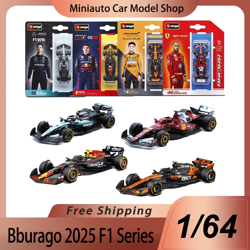 New In Stock 2025 F1 Bburago 1:64 Ferrari Sf25 Red Bull Rb21 Amg