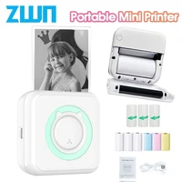 ZWN Portable Bluetooth Mini Printer Mobile Phone Photo Title Note Print Pocket Student Error Label Printer for Children's Gifts 1