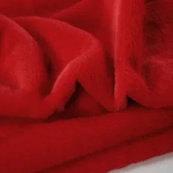 Luxurious Encrypted Thickened Faux Rabbit Fur Fabric - 50x50cm, Decorative Polyester Padding - L (Red 50x50cm)