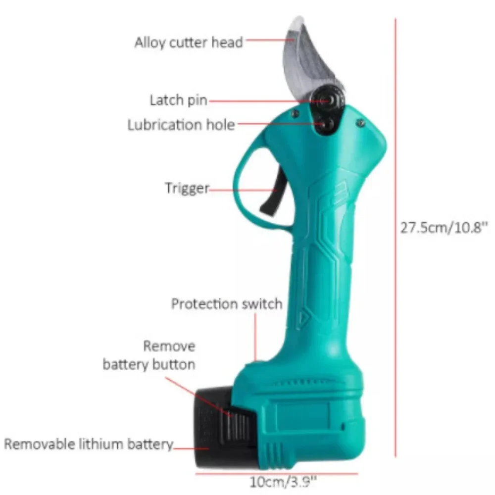 21V Cordless Electric Shear Pruner Brushless Efficient Garden Scissor Bonsai Pruning Tree Branches Cutter for Makita Battery 4