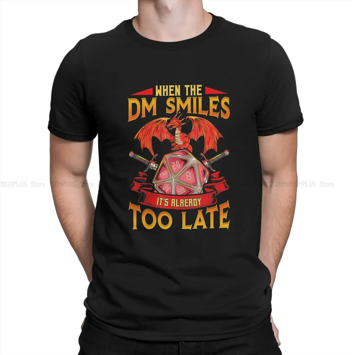 

DND Game TShirt When the DM Smiles Classic Polyester T Shirt Leisure Men Clothes Ofertas Trendy