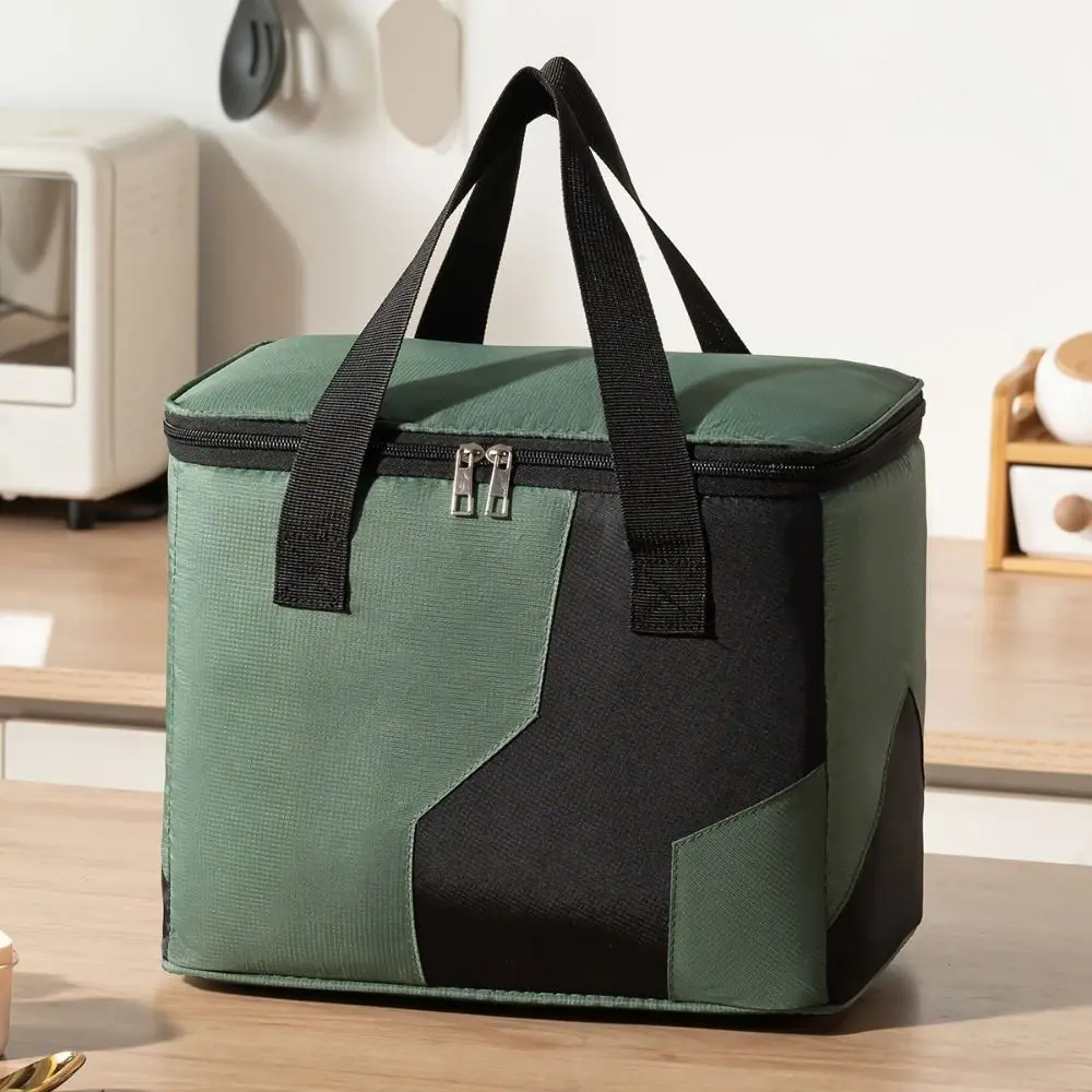 Practical Oxford Cloth Insulation Bag Waterproof Large Capacity Food Thermal Handbag with Handle Lunch Box Bag for Home