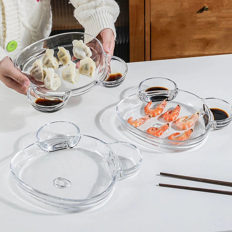 Creative Bear Shaped Spice Plates Seashell Shape Dumplings Bowl Serving Tray Dipping Sauce Salad Fruit Plate Kitchen Tableware