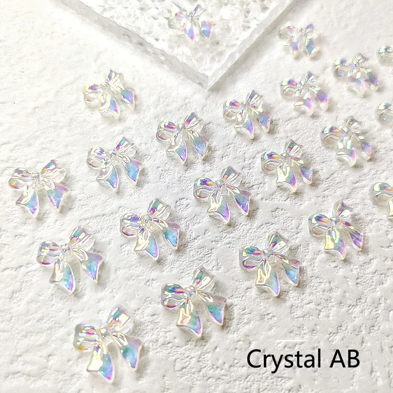 오로라 AB 11x1mm 송진 활 매듭 네일 아트 장식, 라인석 DIY 투명 매니큐어 디자인 액세서리, 30 개, 100 개