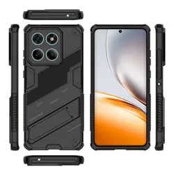 Senior Heavy Duty Armor Phone Case with Kickstand and Shockproof Hard Back Cover for Moto Edge 60 fusion (Black)