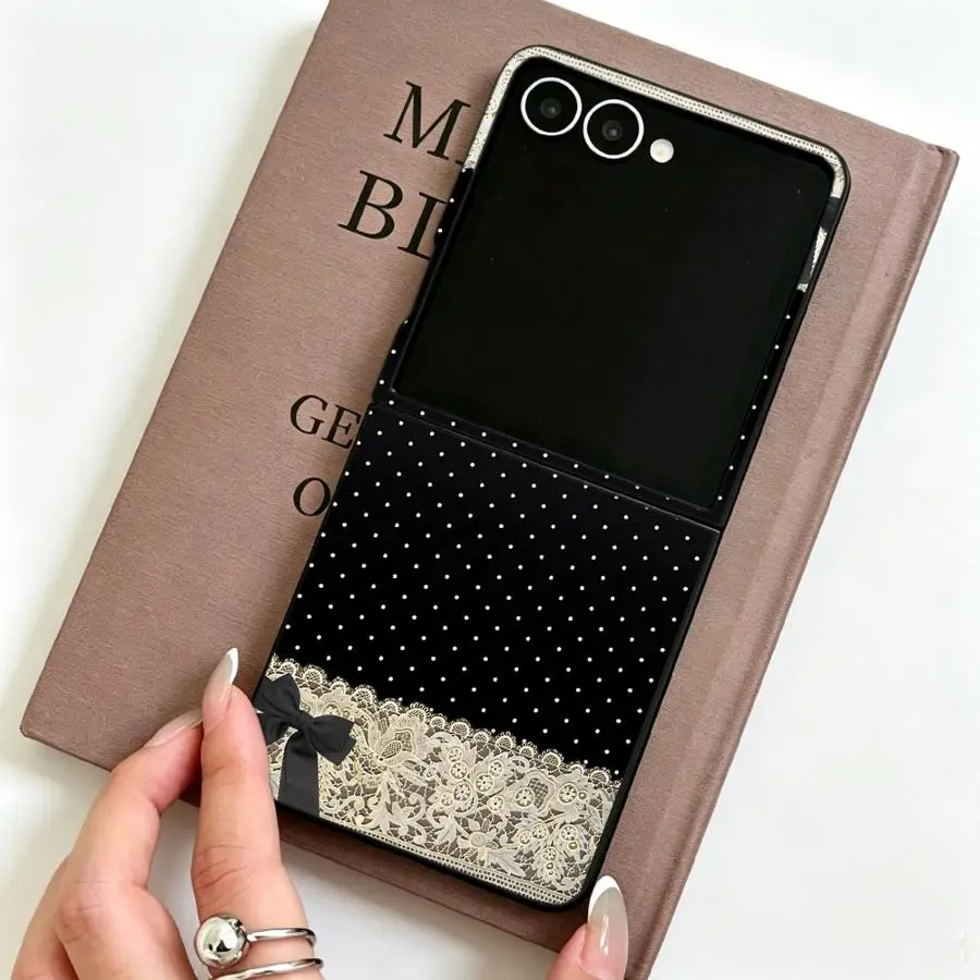 Elegant Lace Polka Dot Bow Phone Case