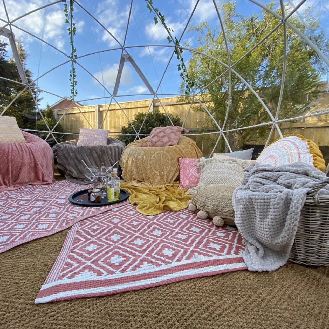 Garden Yard Glamping Dome Tent Inflatable Geodesic Dome