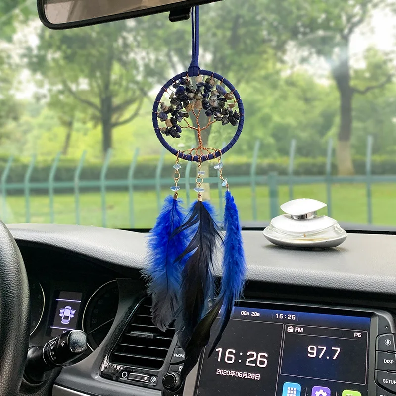 Description Picture 5 of itemMini Dream Catcher Feather Decoration Home Decor & Wall Hanging Adornment Handmade Car Pendant Wind Chimes Girls Schoolbag Gifts