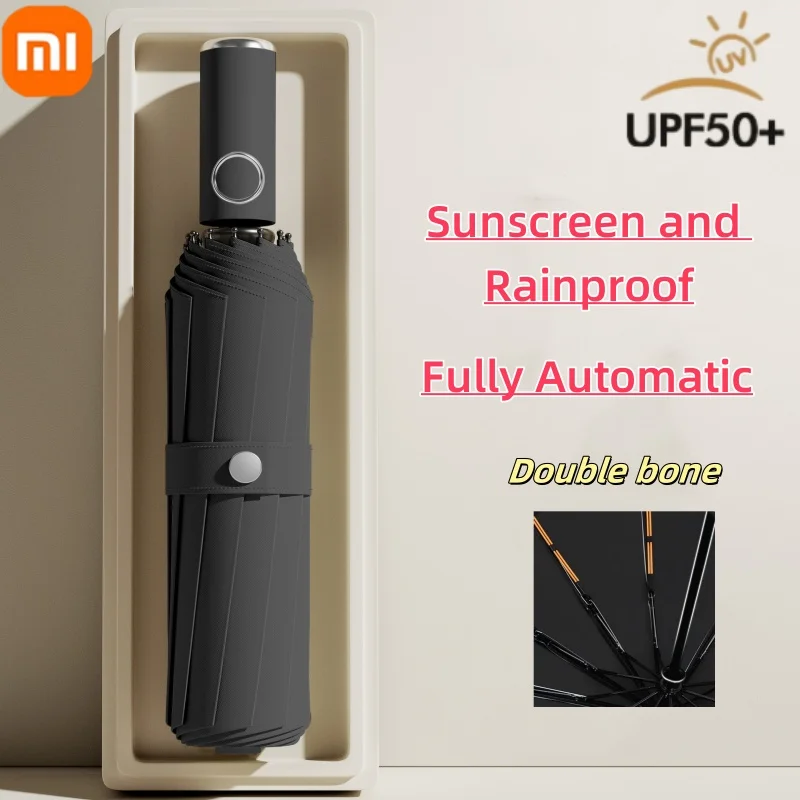 Xiaomi 72-Bone Large Reinforced Wind-resistant Rain-resistant Dual-purpose UV-resistant Fully Automatic Ring-buckle Umbrella Wind Resistant Umbrella Automatic Umbrella Windproof Umbrella