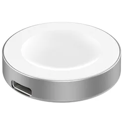 Premium Wireless Charging Dock for Smartwatches - Sleek Metal Design (WHITE)