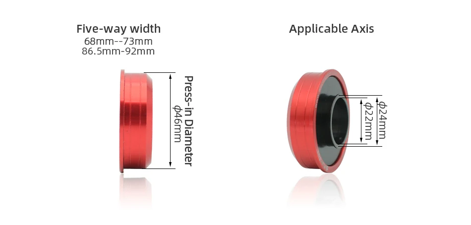 KACTUS Bike Bottom Bracket Ceramic Bearing BB386 Central Movement Fit for Shimano SRAM GXP Cranksets 24mm Crank Bike Parts