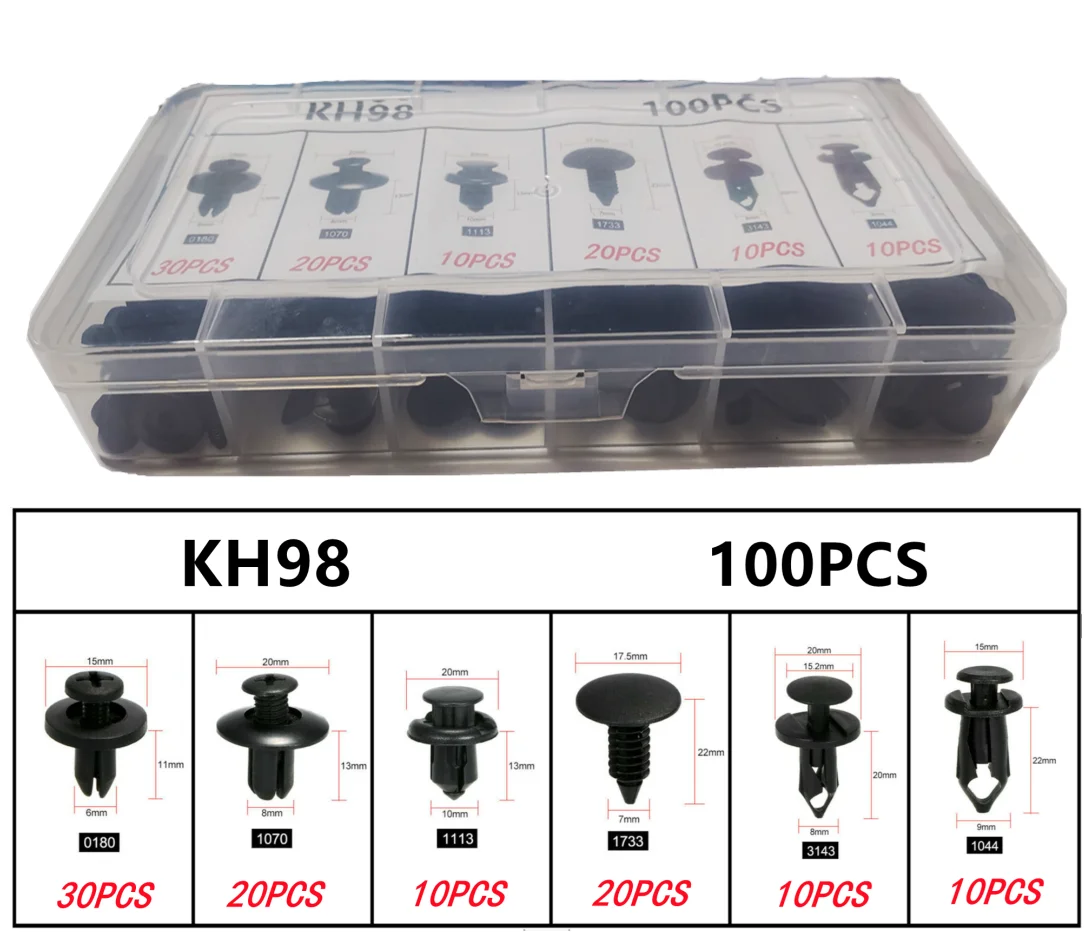 100Pcs Auto Fastener Clips Retainer Rivet car Panel Fender for Hyundai Santa Fe 2019 2020 Carbon Fiber Trim Cup Ho |