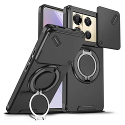 Rugged Shockproof Kickstand Protective Case for Infinix Hot 60i 5G (Black)