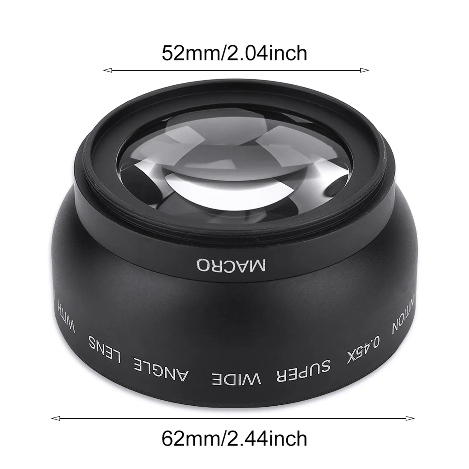 Wide Angle Conversion Lens 52mm 0.45X Wide Angle Universal Conversion Macro Lens for DSLRS and Digital Cameras