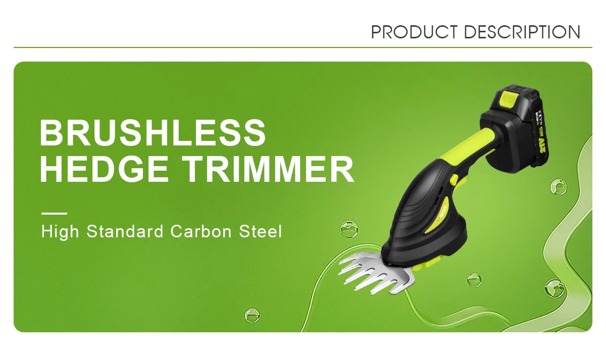 Description Picture 5 of item2 IN 1 Brushless Cordless Electric Hedge Trimmer Handheld Home Shrub Weeding Pruning Mower Garden Tools For Makita 18V Battery