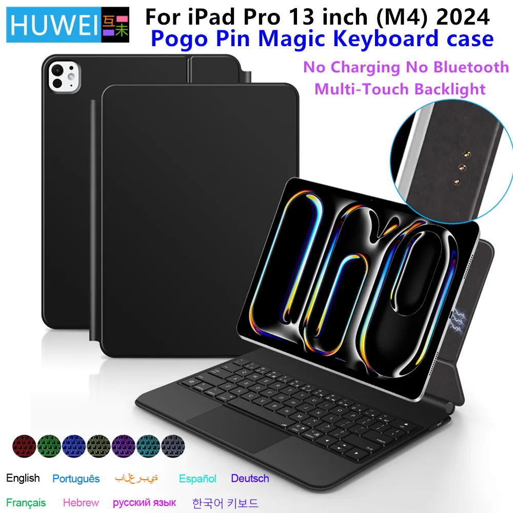 HUWEI Smart Pogo Pin Magic Keyboard Case for iPad Pro 13 inch
