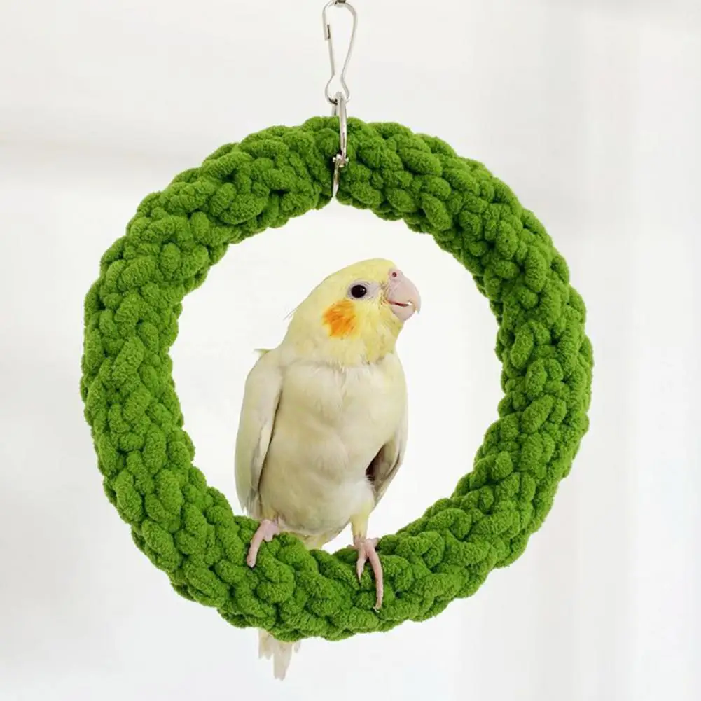 

Pet Bird Plaything Durable Cotton Rope Bird Swing Toy for Parrots Cockatiels Cage Hanging Chewing Toy to Relieve Boredom Train