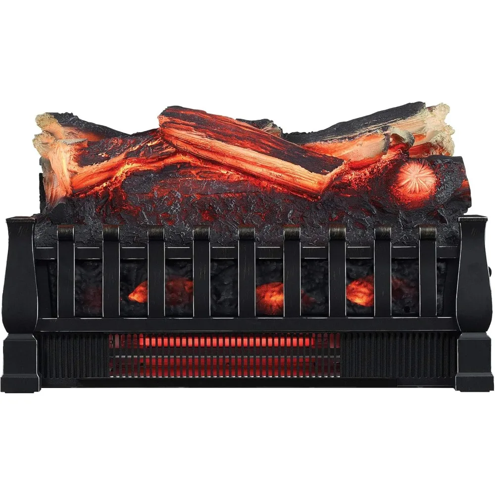 Electric Log Set 1,000 Sq Ft Heater, Faux Logs Insert with Infrared Flames for Existing Fireplaces, Remote Control Included 6