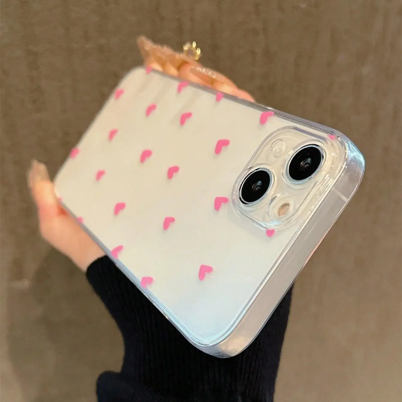 Pink Small Love Heart Butterfly Phone Case Cover