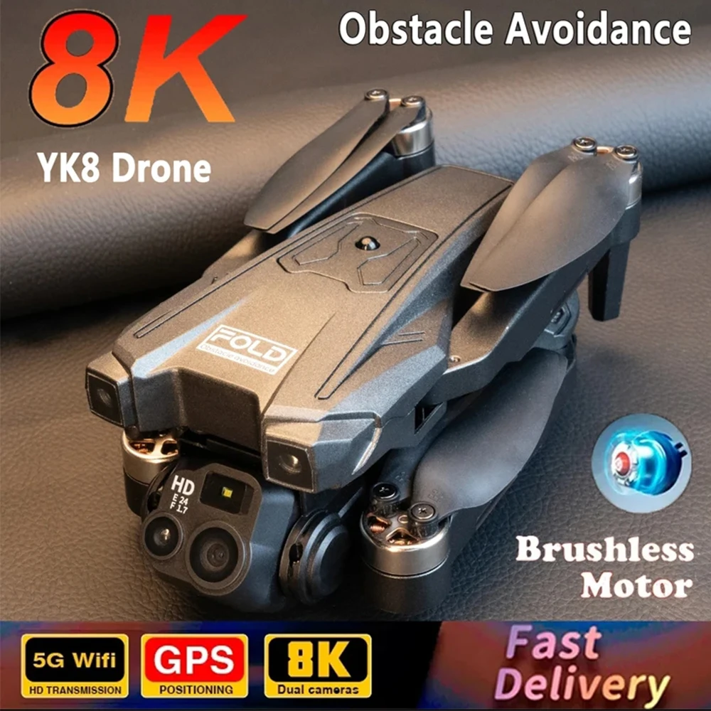 

YK8 Drone 8K Professional Dual Camera GPS Obstacle Avoidance Aerial Photography Foldable Brushless Quadcopter Gifts Toys 5000M