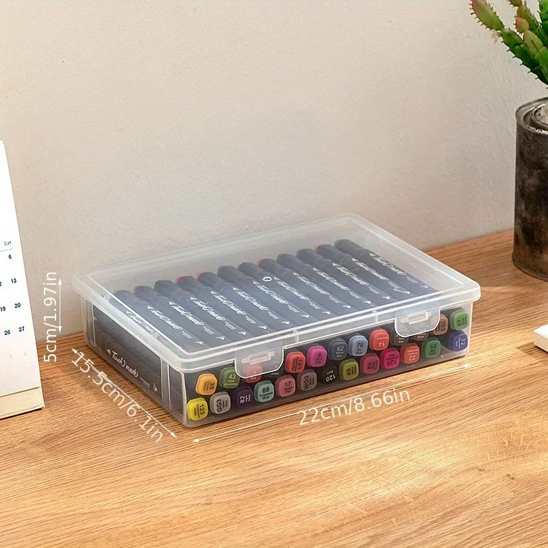 Large Capacity Pencil Case Transparent Plastic Notebook Sketch Marker Colored Lead Painting Storage Box Back To School Supplies