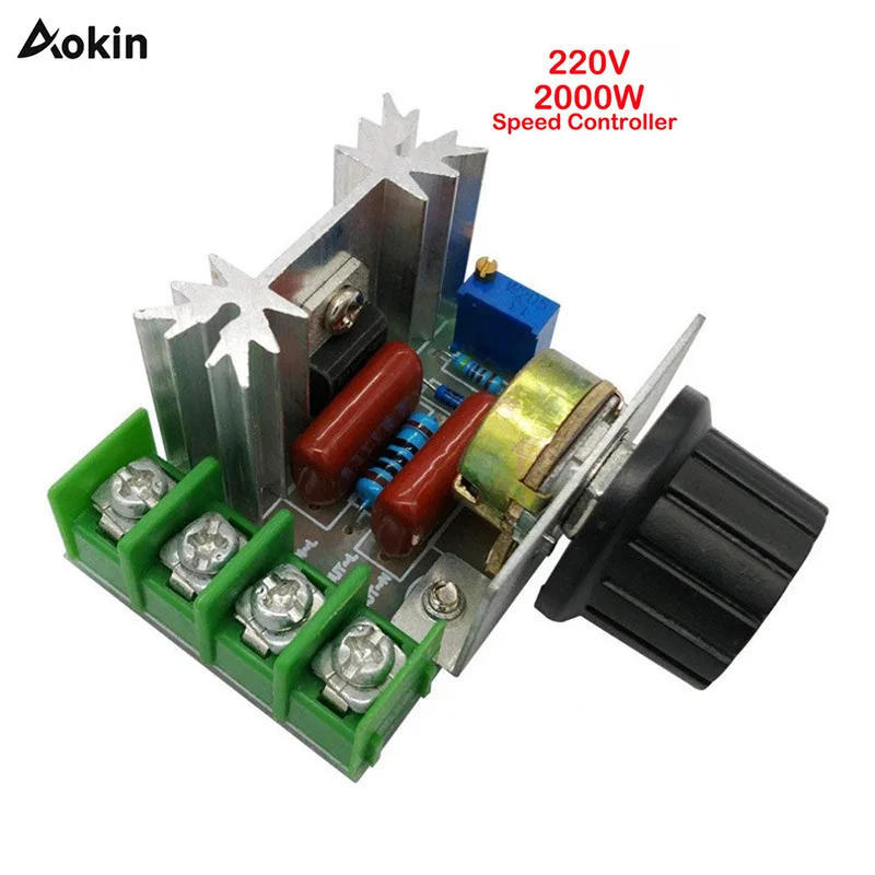 2000W Adjustable Motor Speed Controller Voltage Regulator 1PCS AC Motor Speed Controller 50-220V 25A