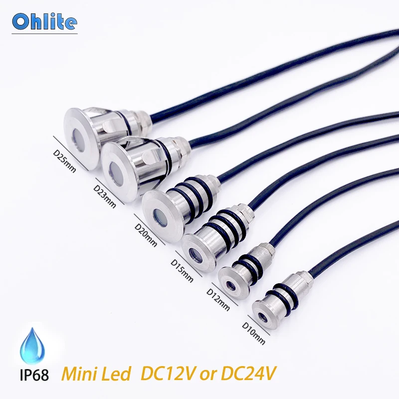 Mini LED IP68 étanche en acier inoxydable piscine lumière DC12V 24V escalier Passage jardin terrasse projecteurs lumières souterraines