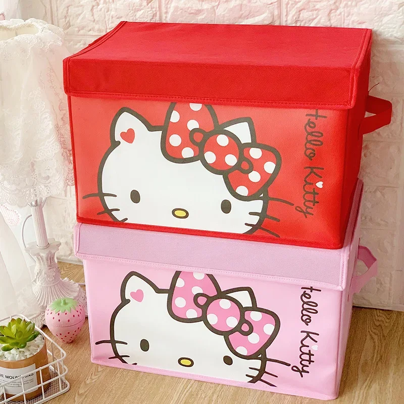 

New Sanrioed Anime Cartoon series HelloKitty Cinnamoroll My melody Kuromi Kawaii Folding Storage Box Cute Clothes Storage Box