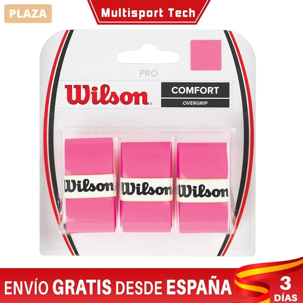 Wilson Overgrip Combot Pack 3 Manopole Rosa. Racchette Da Tennis, Paddle, Badminton. Buona Presa, Forte Assorbimento. Cannone