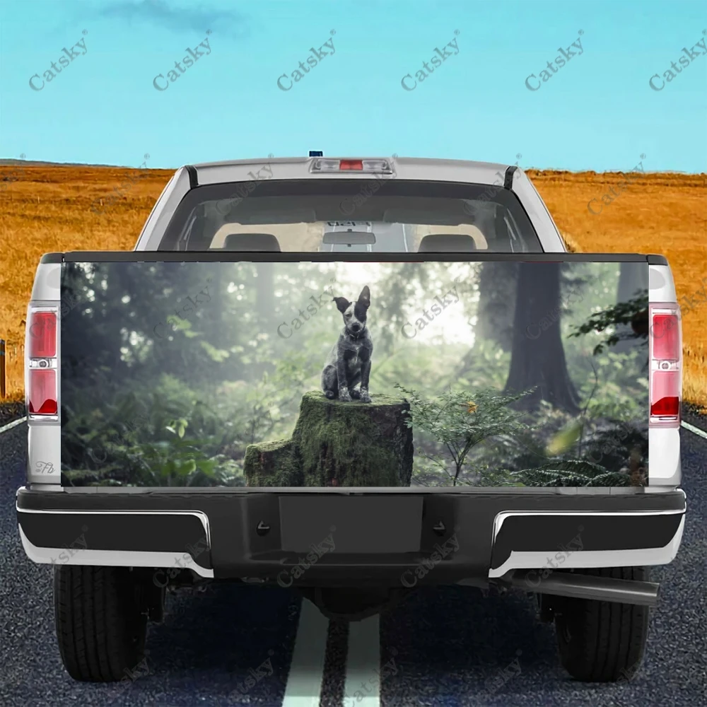 

Самодельная Милая наклейка с рисунком крупного рогатого скота, собаки, мужской багажник автомобиля, защитная наклейка, автомобильное украшение для внедорожника, универсальный пикап