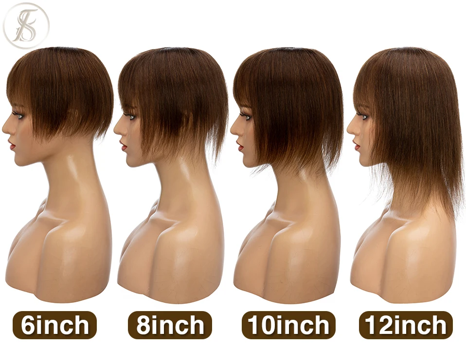 TESS 6"-18" Damen-Echthaar-Topper, 7 x 12,5 cm, Haarspangen, Naturhaar-Perücken, 100 % Echthaarteil für Frauen, Seidenbasis-Clip-in-Haar – Detail 1