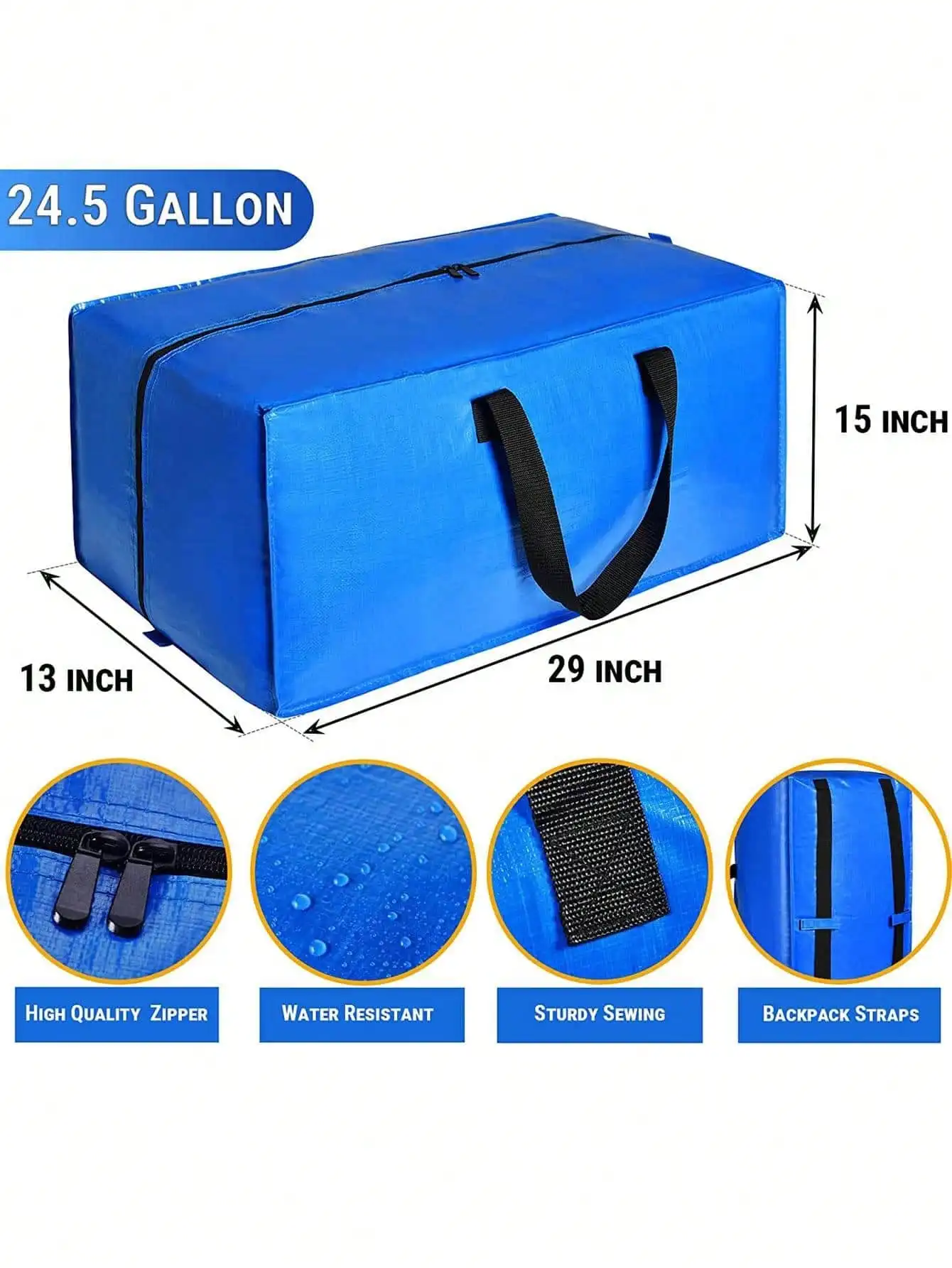 Moving Bags, Storage Totes, Extra Large Storage Bags for Moving Supplies, College Dorm Essentials, Bedroom Closet, Packing Bags 4